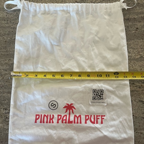 Pink Palm Puff White Bag - Picture 2 of 4
